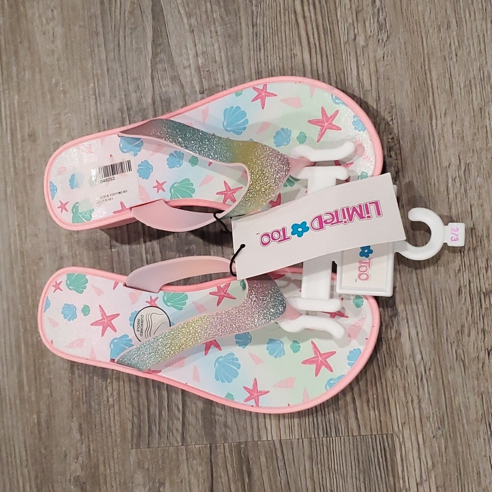 Limited Too Seashell Glittery Heeled Sandals Size 2/3